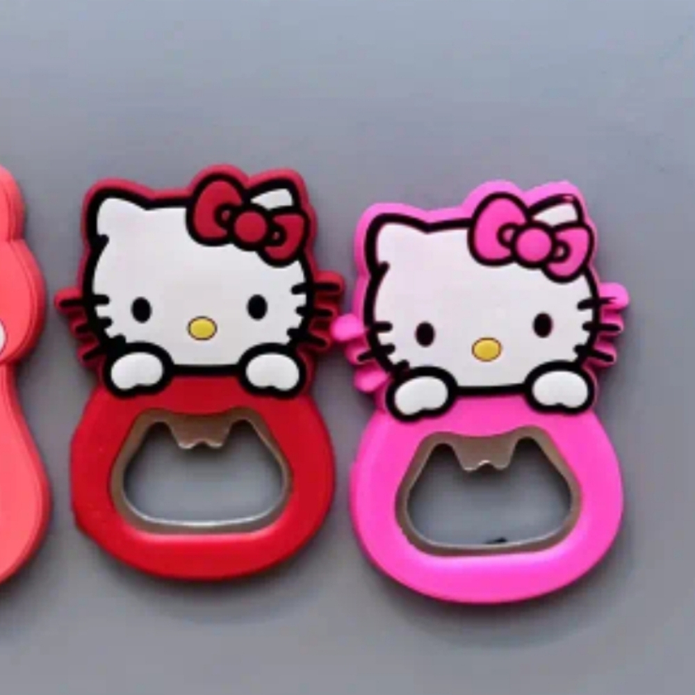RED or PINK Hello Kitty Bottle Opener Magnet